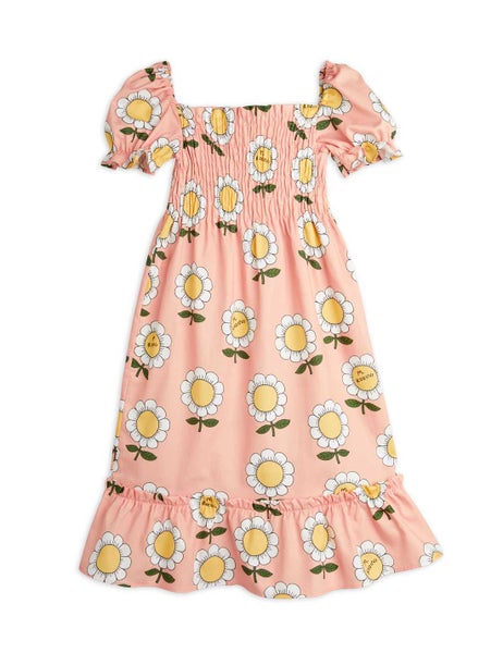 Mini Rodini - MR flower woven ss dress, Apricot