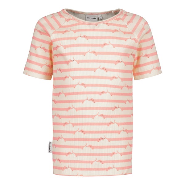 METSOLA -  Good Mood Rib T-Shirt/Pinkie