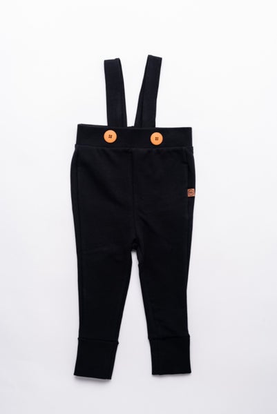 MIVI Kids - College Pants With Suspenders Deep Black