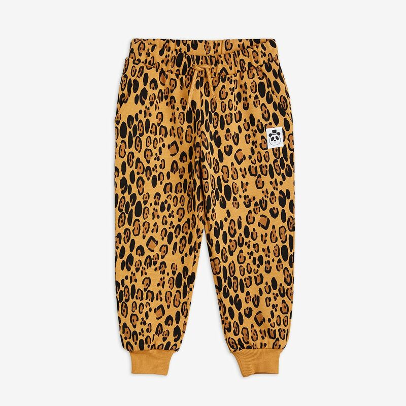Mini Rodini - Basic leopard sweatpants, Beige