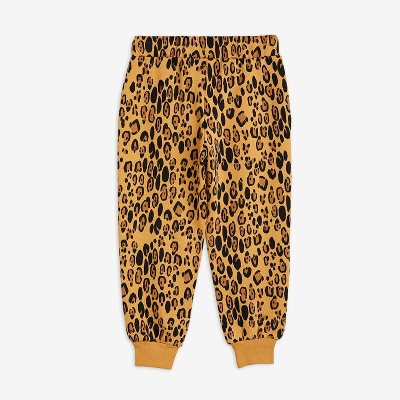Mini Rodini - Basic leopard sweatpants, Beige