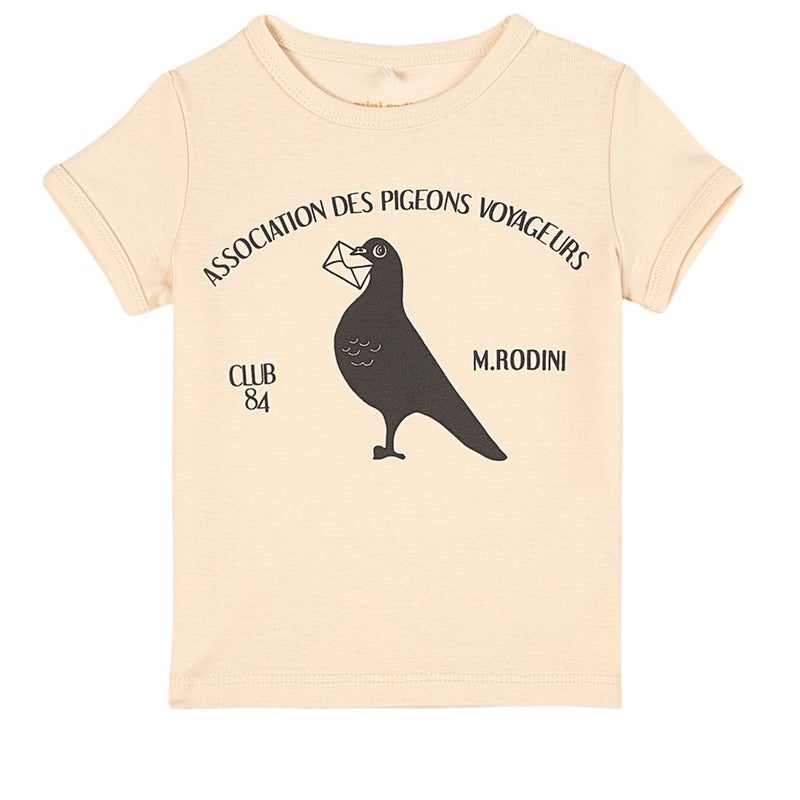 Mini Rodini - Pigeons sp ss tee, offwhite