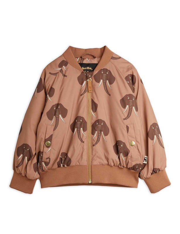 Mini Rodini - Elephants baseball jacket, Brown