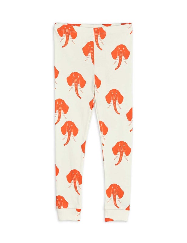 Mini Rodini - Elephants aop leggings, Offwhite