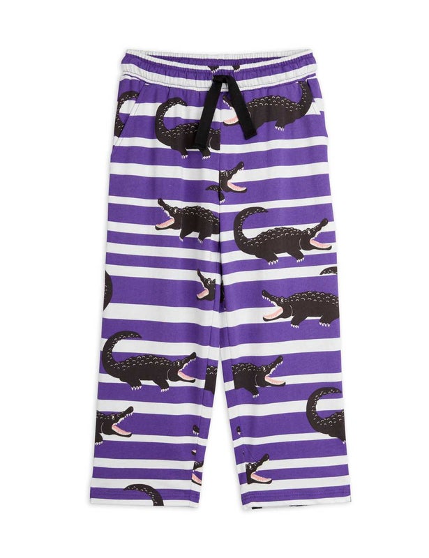 Mini Rodini - Crocodiles aop trousers, Purple