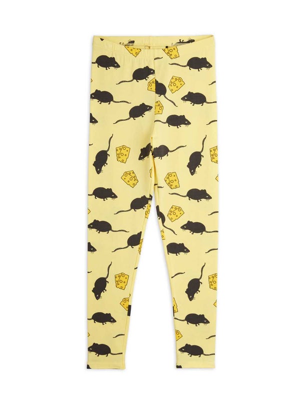 Mini Rodini - Mouse aop leggings, Yellow
