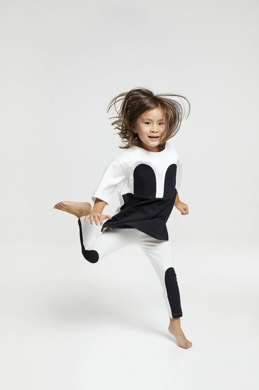 R/H - Kid's Mickey leggings, offwhite/black