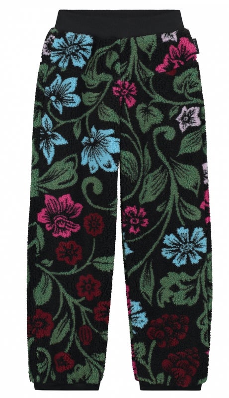 Daily Brat - Fluffy Teddy Flower Pants, Black