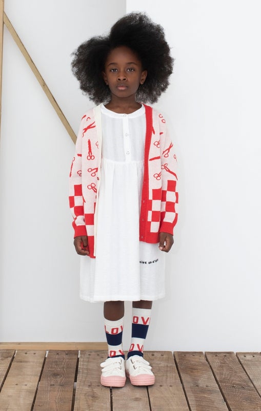 Beau Loves - Knit Cardigan Natural Rock Paper Scissors