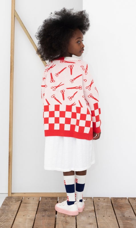 Beau Loves - Knit Cardigan Natural Rock Paper Scissors