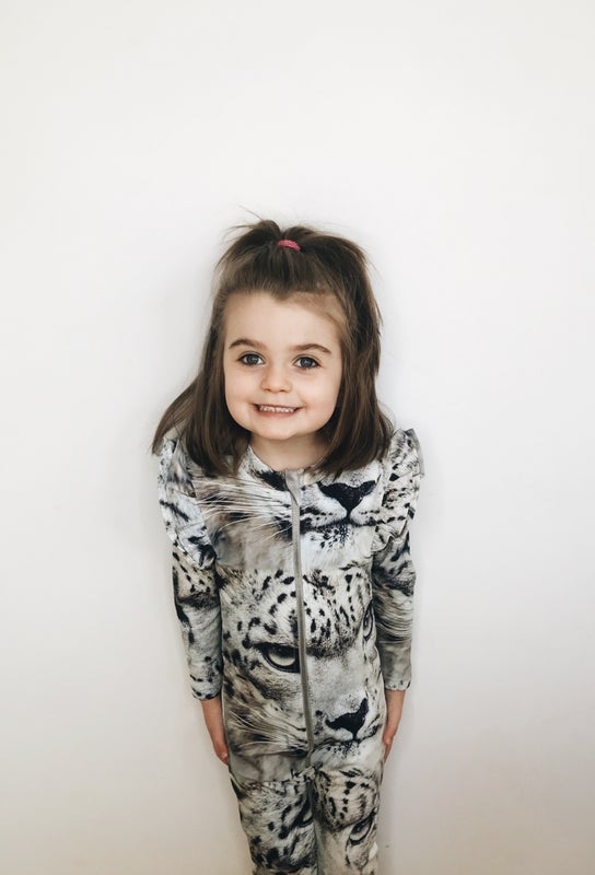 Romey Loves Lulu - Ruffle Romper Snow Leopard