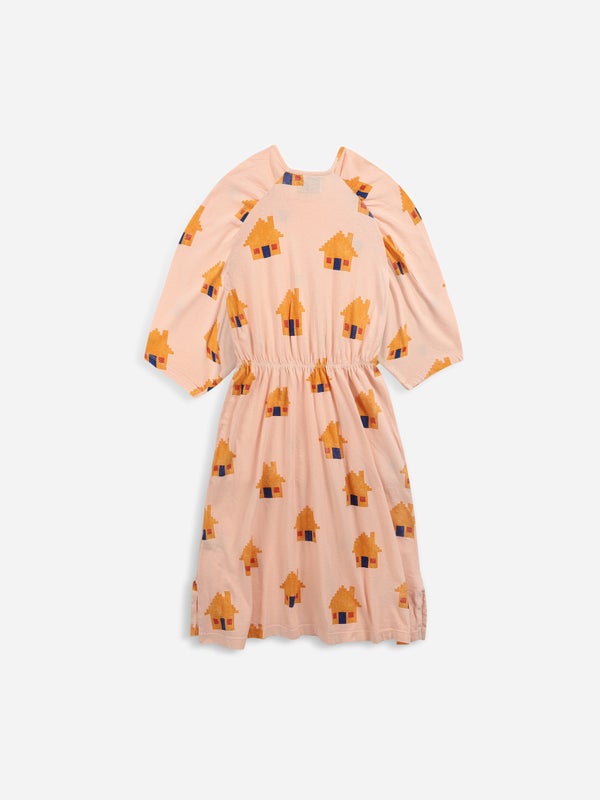 Bobo Choses - Brick House all over long sleeve dress (122AC102)