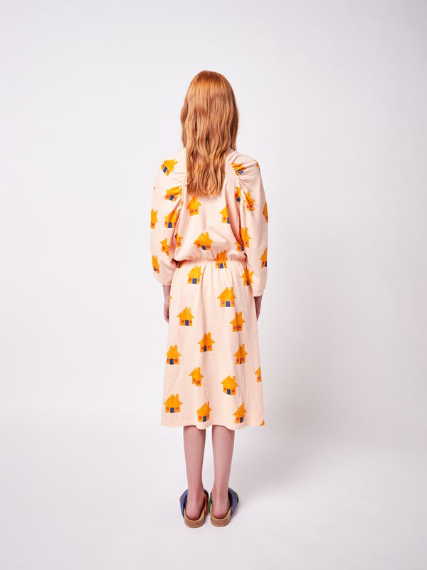 Bobo Choses - Brick House all over long sleeve dress (122AC102)