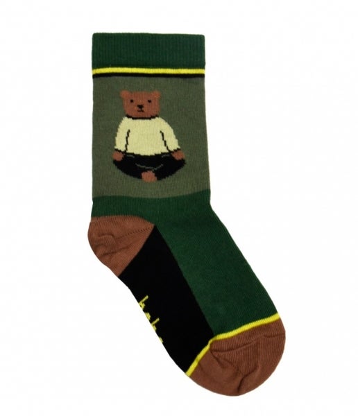 Hebe - Socks Green With Bear