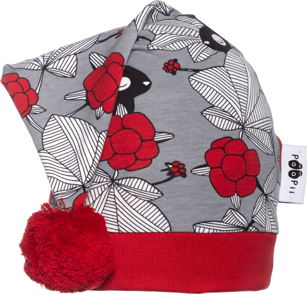 PaaPii - Tonttulakki Hilda, harmaa/punainen