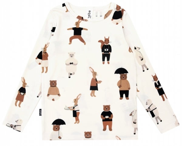 Hebe - Shirt, White Animals