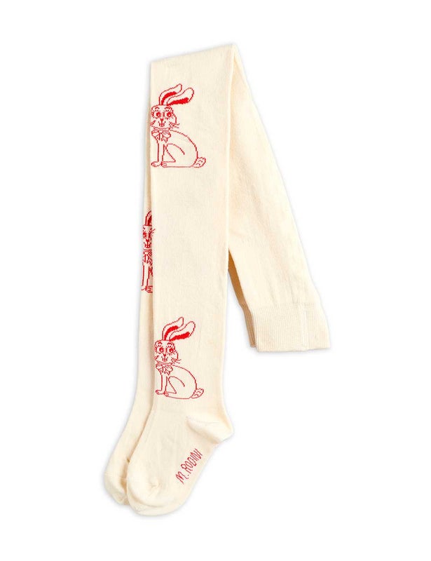 Mini Rodini - Rabbit tights, Offwhite