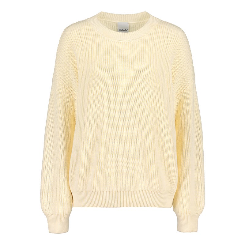 METSOLA - WOMENS COTTON KNIT JUMPER, MILKY