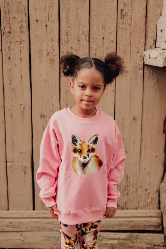 METSOLA - FOX OVERSIZE SWEATER, ROSY