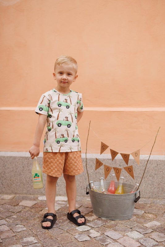 METSOLA - Check Terry Shorts/Toffee