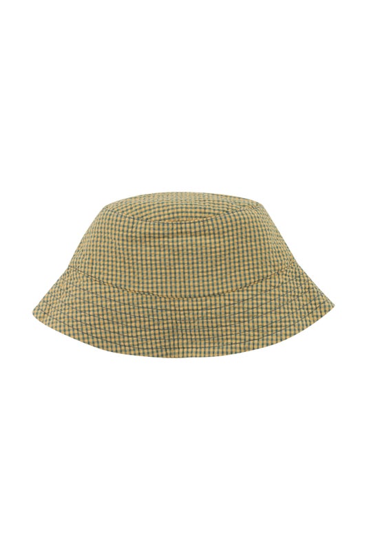 Tinycottons - CHECK BUCKET HAT, yellow / iris blue