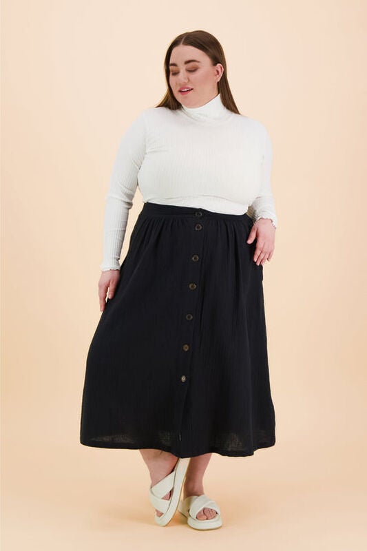 Kaiko - Button Skirt, Black