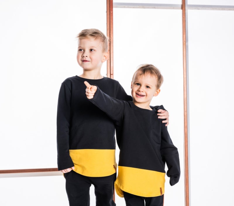 MIVI Kids - College Shirt 2-Color Deep Black-Sauterne