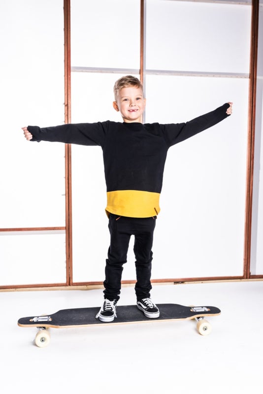 MIVI Kids - College Shirt 2-Color Deep Black-Sauterne