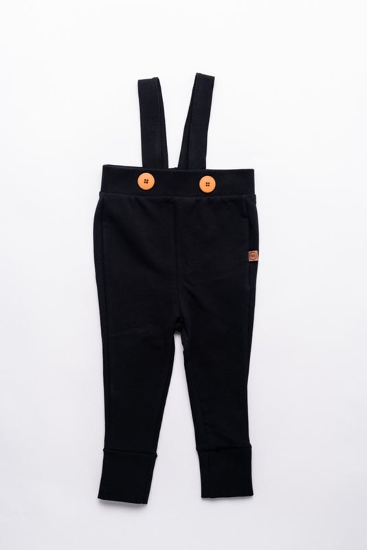 MIVI Kids - College Pants With Suspenders Deep Black
